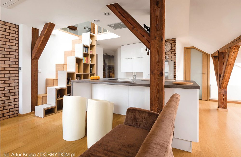 Realizacja i nadzór autorski mieszkania - Poddasze Powiśle