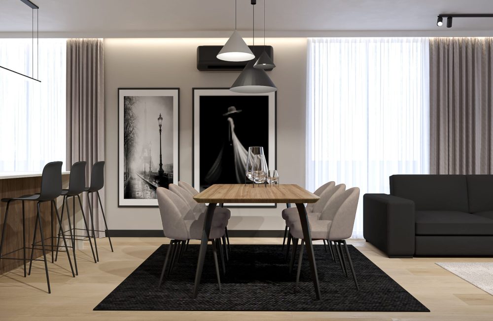 Projekt wnętrz domu - Czarny