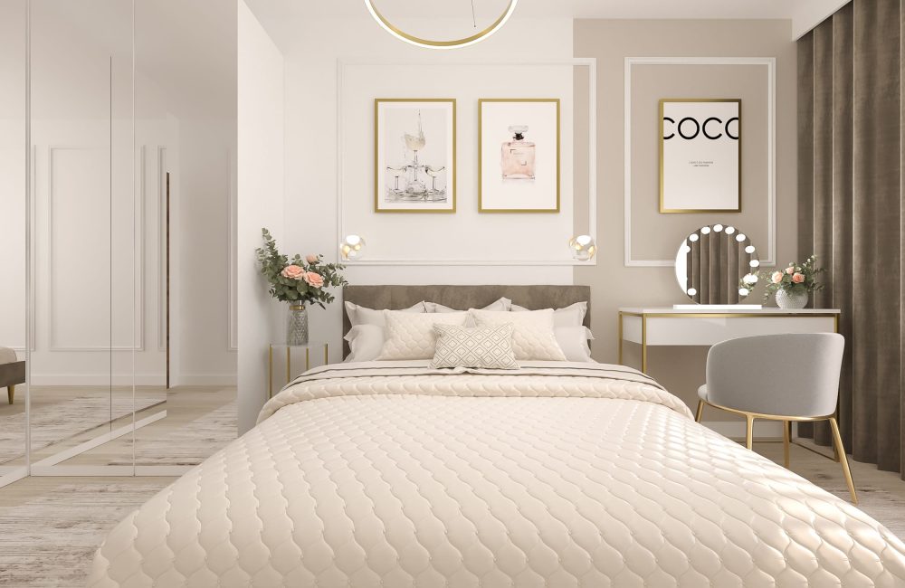 Projekt wnętrz mieszkania - Glamour